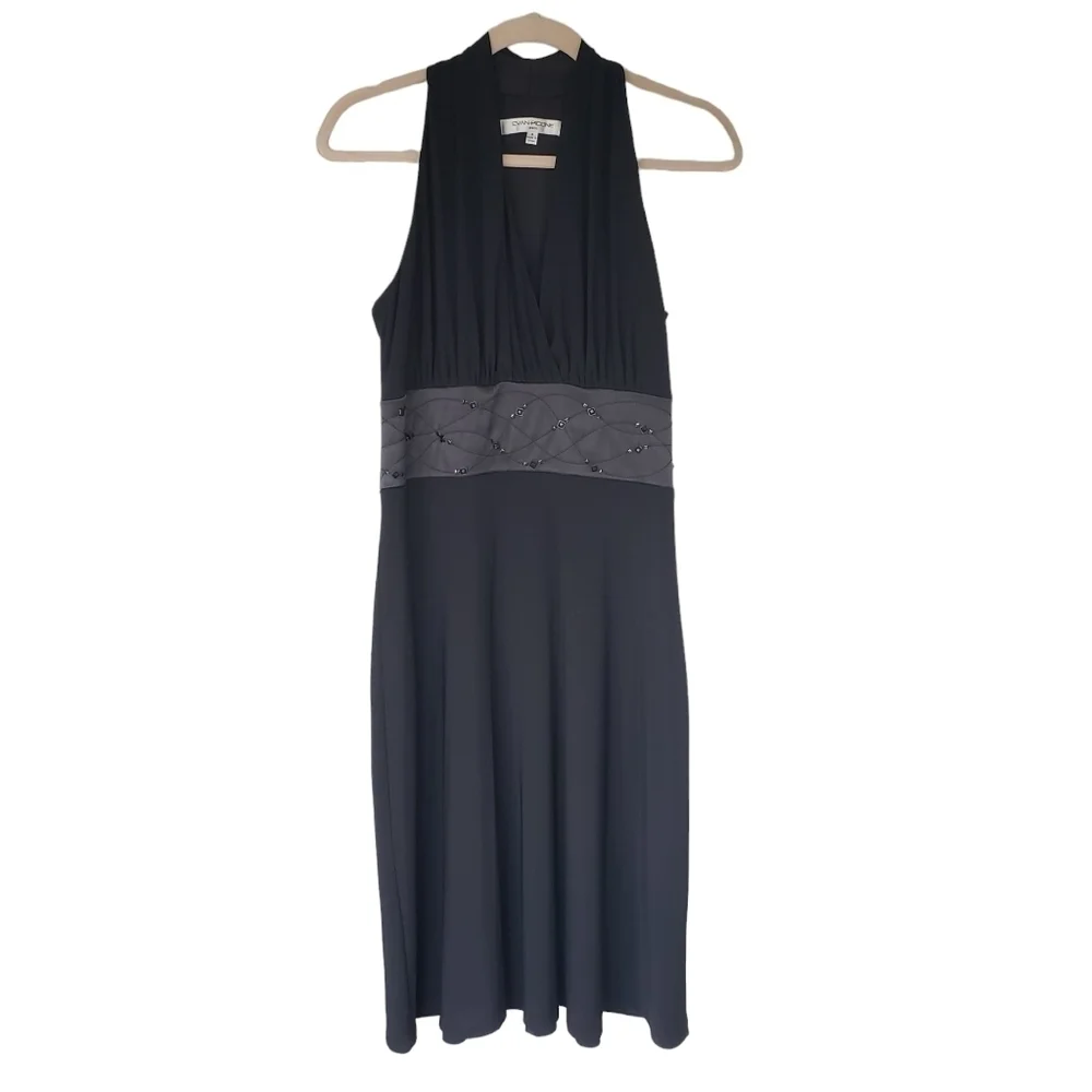 Evan Picone Cocktail Dress Sleeveless With Embellished Empire Waist - Picture 2 of 9